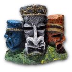 Adorno Totem Tres Cabezas Resina Acuario Terrario