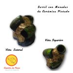 Adorno Pecera Barriles con monedas pintado