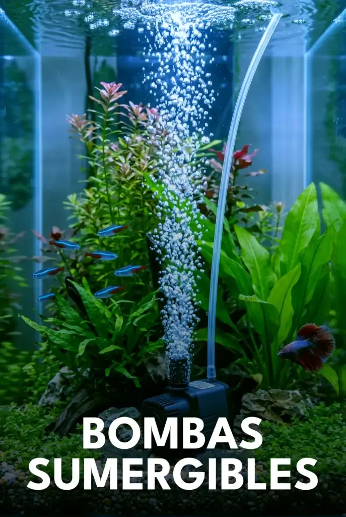 Bomba sumergible de alto flujo para acuarios, estanques y sistemas de filtración profesional.